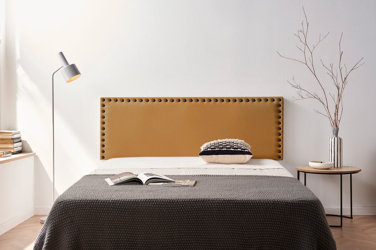 Moonia Hoofdbord - Kunstleer - Lichtbruin - Elegant en Duurzaam - 145x55x8 cm - Gemakkelijk op te Hangen