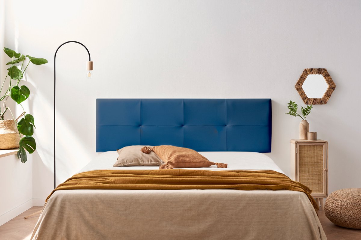 Moonia Hoofdbord - Kunstleer - Donkerblauw - Modern en Duurzaam - Hoogwaardige Bekleding - 50 cm Hoogte