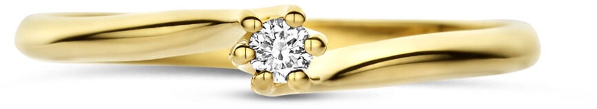 14K Geelgouden Ring met Lab Grown Diamant 0.05 ct 4035502 – G VS