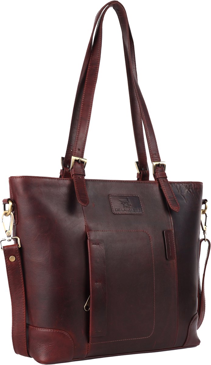 DE LAMASSU® (Nora) Leren Damestas – Schoudertas van Echt Leer – Elegant & Ruim – 39 × 30 × 11 cm