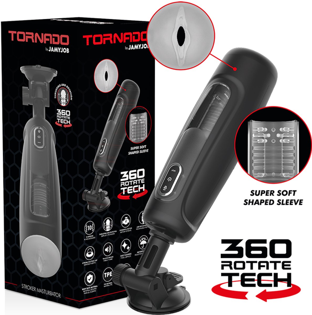 Jamyjob - Tornado 360 Rotate Tech Stroker