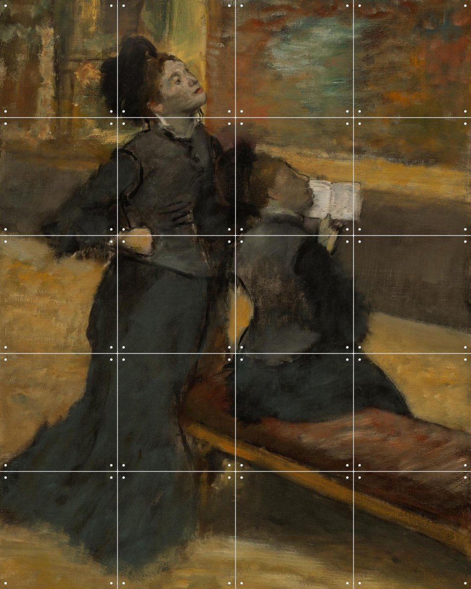 IXXI Visit to a Museum, Edgar Degas & Museum of Fine Arts Boston - 80 x 100 cm - Gratis ophangtool - Grote wanddecoratie en posters - Schilderijen,