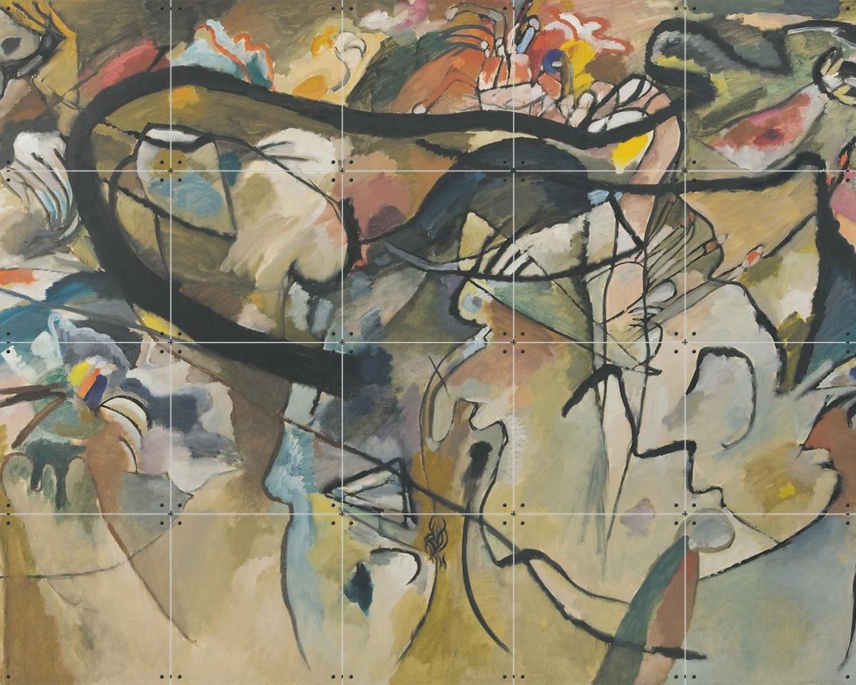 IXXI Composition V, Kandinsky & Bridgeman Images - 100 x 80 cm - Gratis ophangtool - Grote wanddecoratie en posters - Abstract, Klassiek,