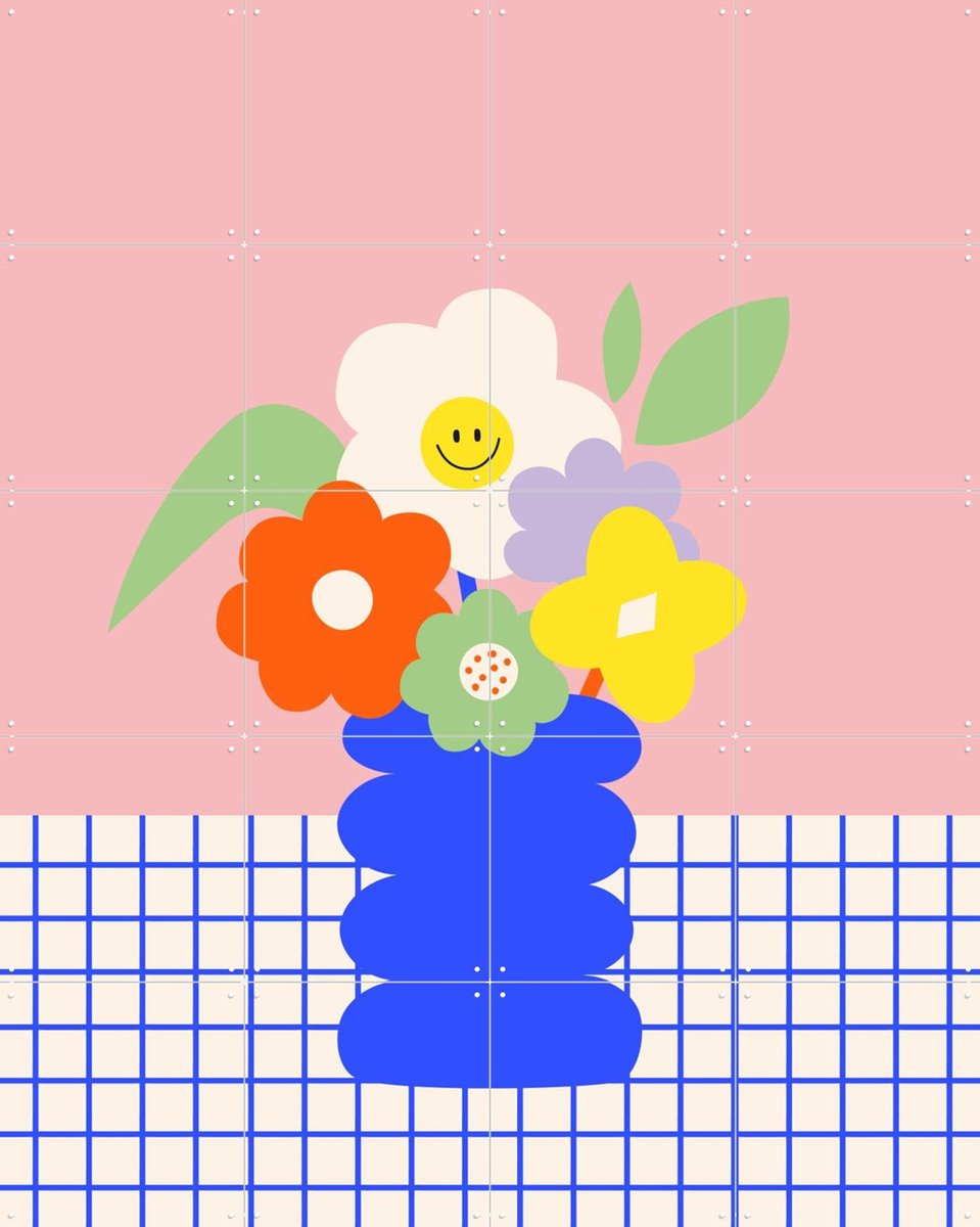 IXXI Happy Daisy, Maren Gross & Various - 80 x 100 cm - Gratis ophangtool - Grote wanddecoratie en posters Babykamer, Kinderkamer, Baby, Kinderen