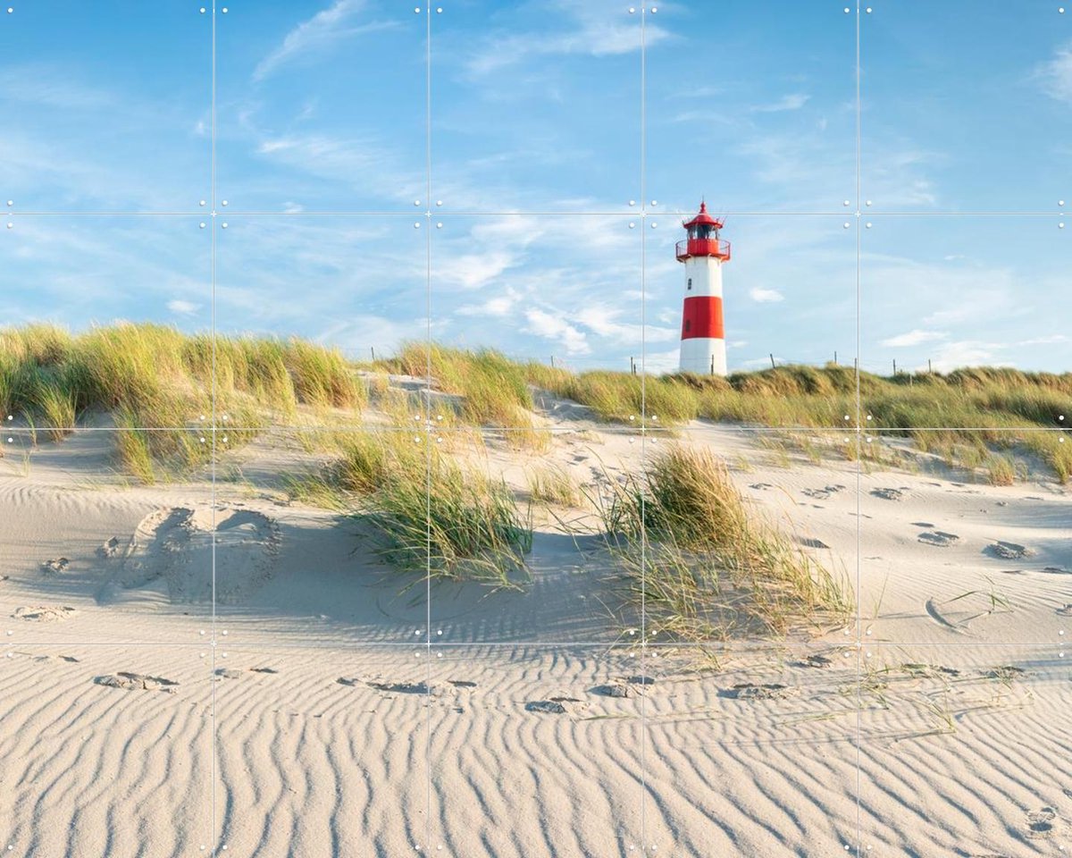 IXXI Lighthouse Sylt - Germany, Jan Becke - 100 x 80 cm - Gratis ophangtool - Grote wanddecoratie en posters - Kleurrijk, Fotografie, Zomer