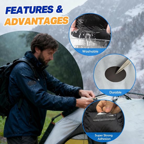 Zelfklevende Reparatiepleisters voor Kleding en Buitenartikelen - Waterdicht Nylon — afbeelding 5