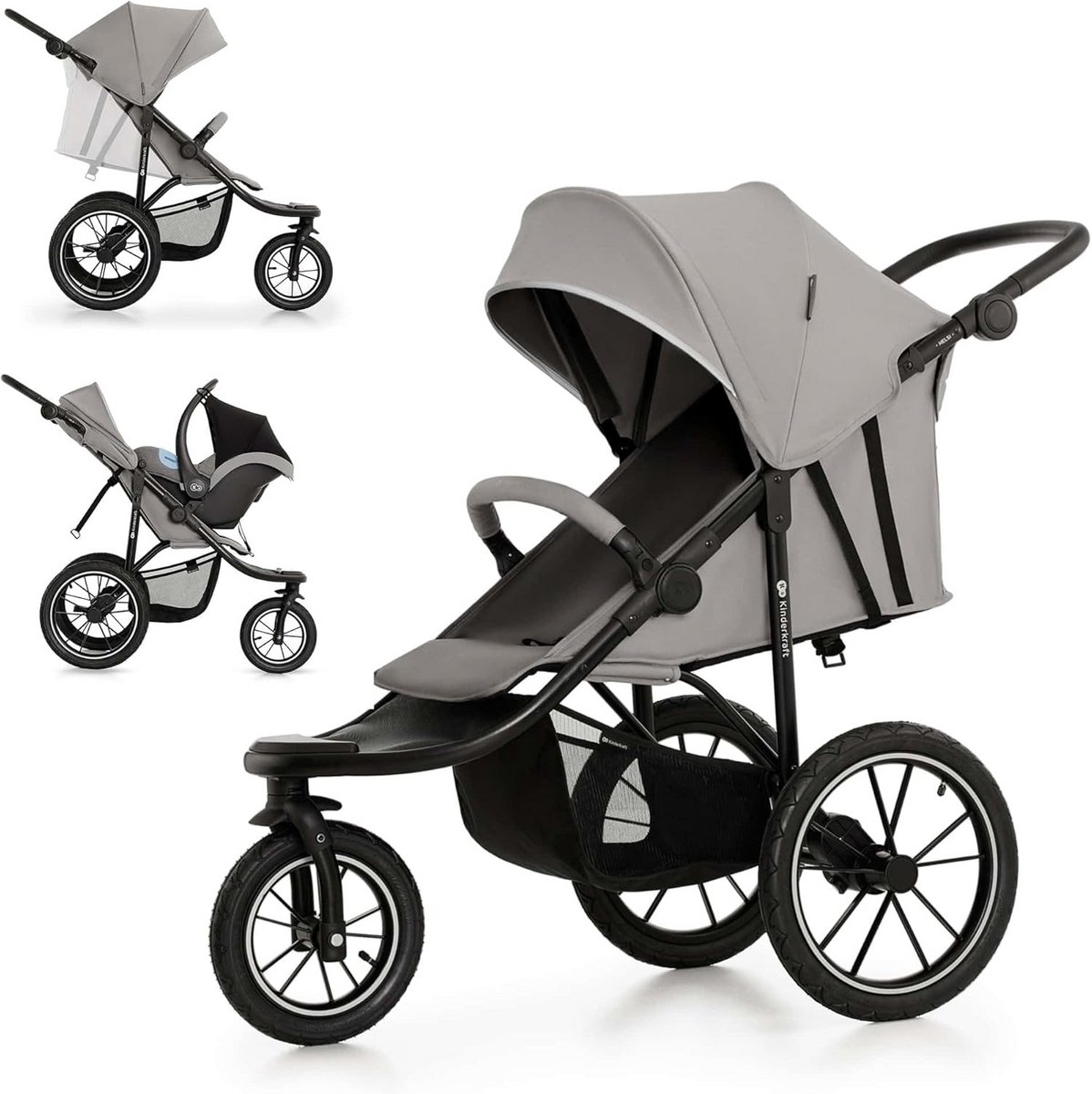 Lichte en Comfortabele Kinderwagen met Grote Luchtbanden en Extra Draagvermogen