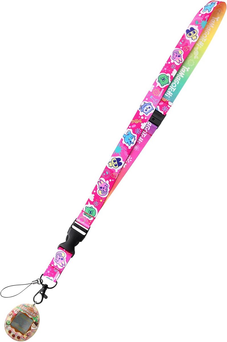 Roze Lanyard met Tamagotchi Personages voor Draagcomfort