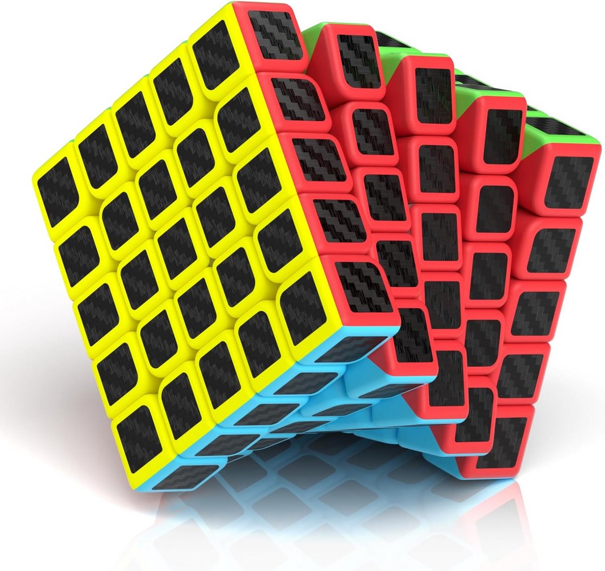Grote 5x5 Magische Kubus Speed Cube met Koolstofvezel Stickers voor Verbeterde Prestaties