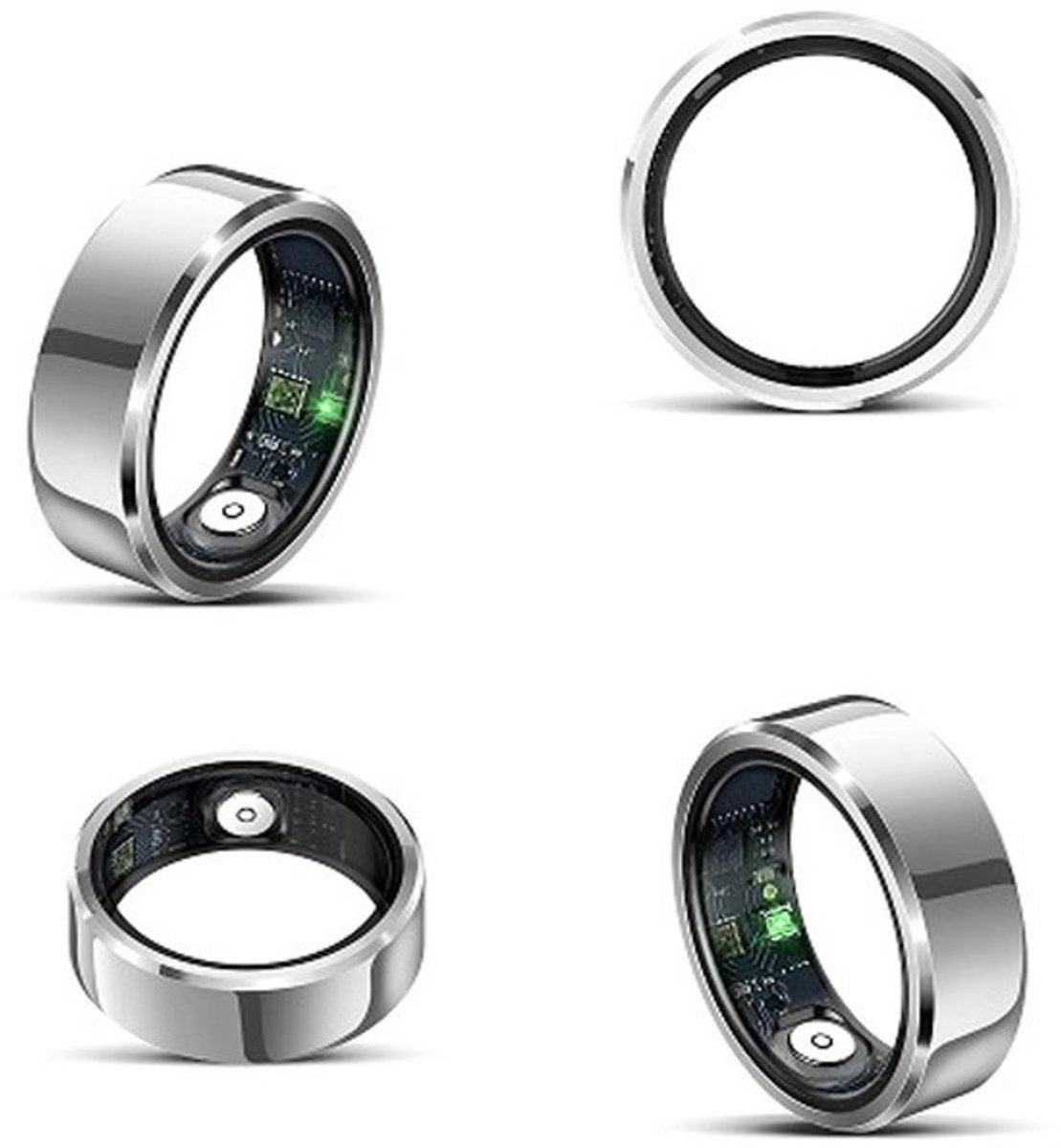 DrPhone RingSense V2 - Smart Ring - Europese ringmaat 65 - IP68 Waterdicht - 24-Uur Hartslagmonitoring – Slaapmonitor – Stappenteller – Mobiele App - Zilver