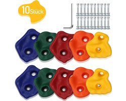 Klimstenen Set 10 Stuks voor Kinderen - Multicolor Klimgrepen voor Klimmuur - Binnen en Buiten Gebruik