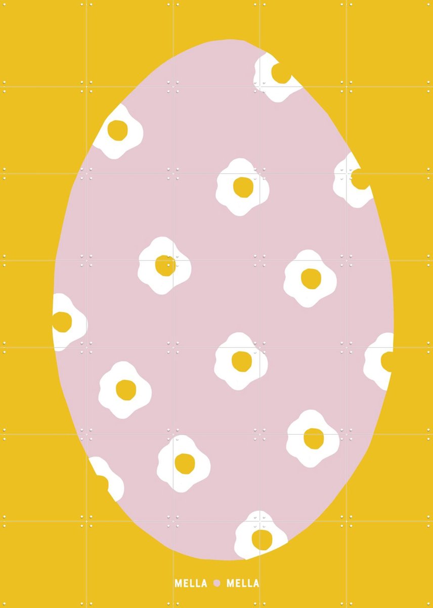 IXXI Paasei, Mella Mella - 100 x 140 cm - Gratis ophangtool - Grote wanddecoratie en posters - Speels, Illustraties, Grafisch Ontwerp, Eten & Drinken
