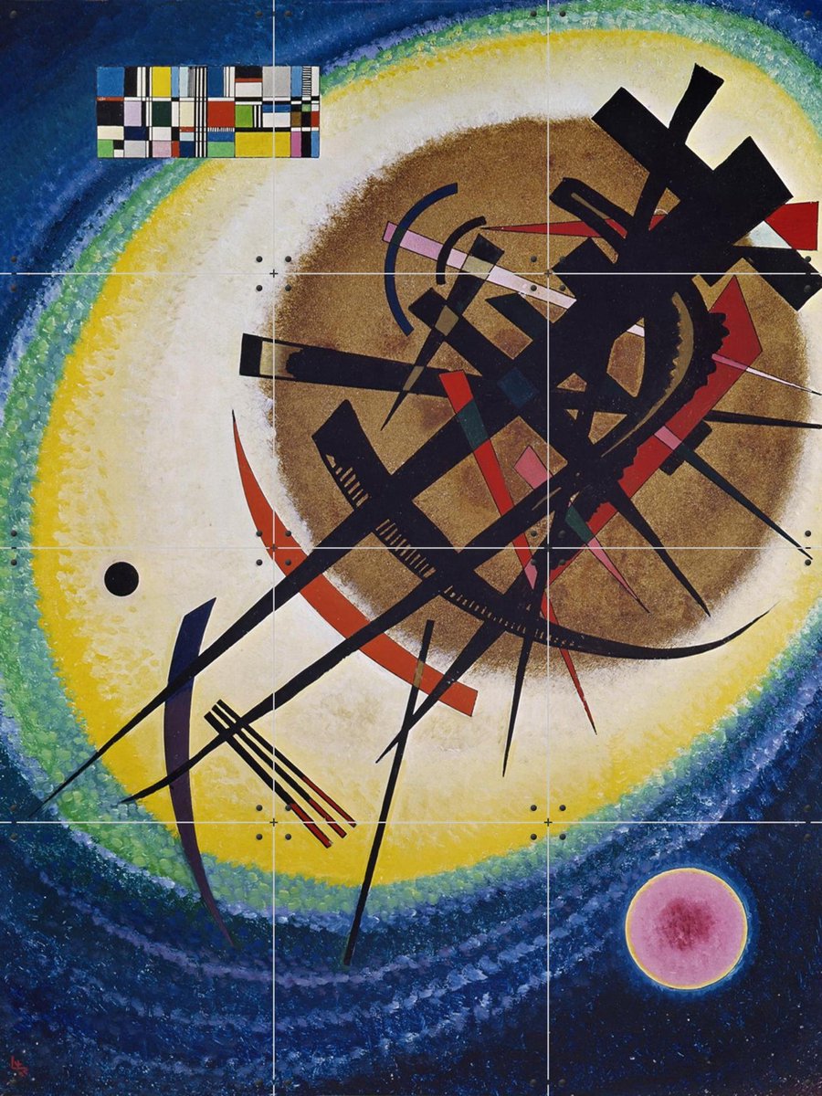 IXXI In the Bright Oval, Kandinsky & Bridgeman Images - 60 x 80 cm - Gratis ophangtool - Grote wanddecoratie en posters - Klassiek, Geometrische