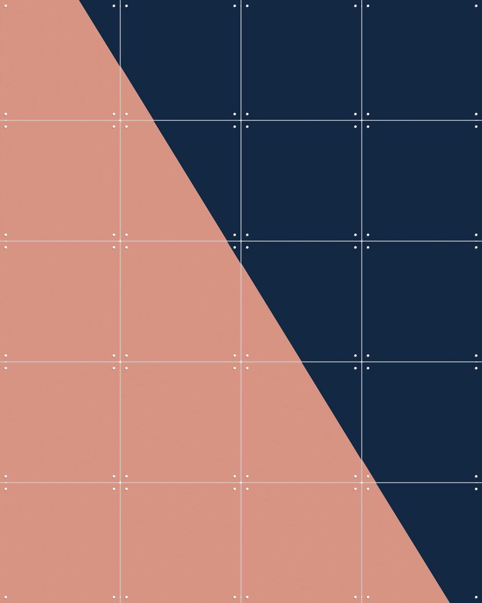 IXXI Color blocking - Pink Blue, Allon Dery - 80 x 100 cm - Gratis ophangtool - Grote wanddecoratie en posters - Grafisch Ontwerp, Geometrische Kunst