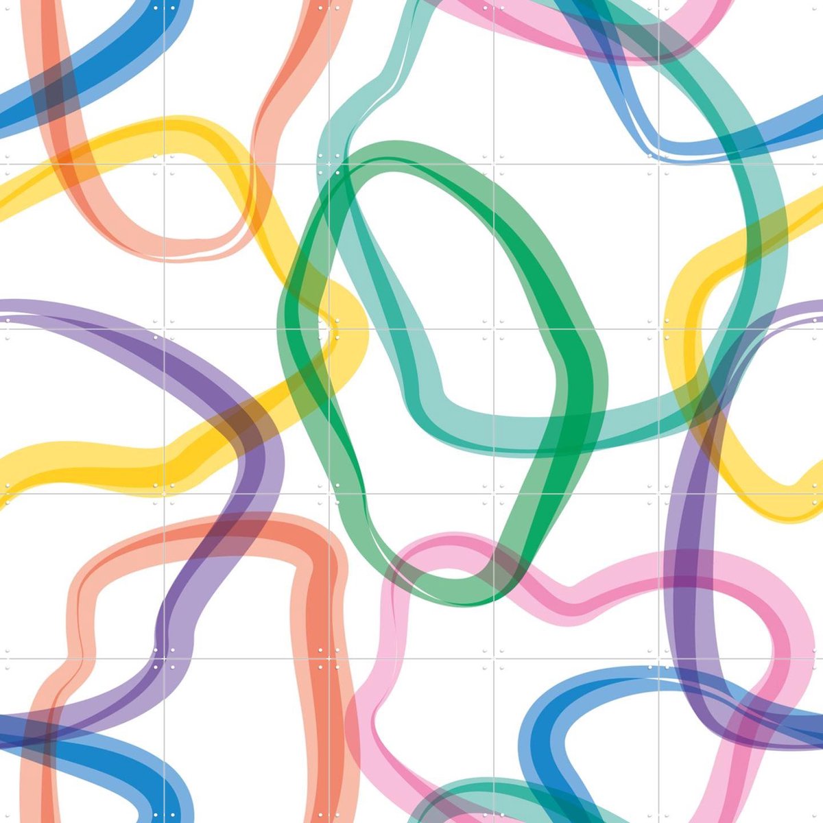 IXXI Intermezzo Pastel, Markus Laible - 100 x 100 cm - Gratis ophangtool - Grote wanddecoratie en posters - Illustraties, Kleurrijk, Grafisch Ontwerp