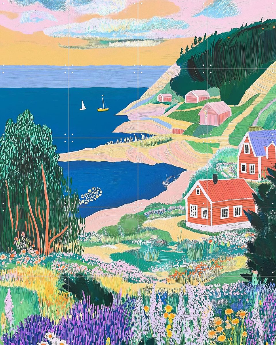 IXXI Scandinavian Silence, Artclaud - 80 x 100 cm - Gratis ophangtool - Grote wanddecoratie en posters - Schilderijen, Illustraties, Kleurrijk