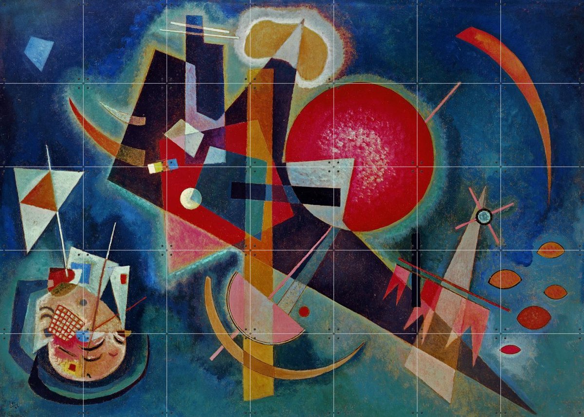 IXXI In Blue, Kandinsky & Bridgeman Images - 140 x 100 cm - Gratis ophangtool - Grote wanddecoratie en posters - Klassiek, Abstract, Olieverf