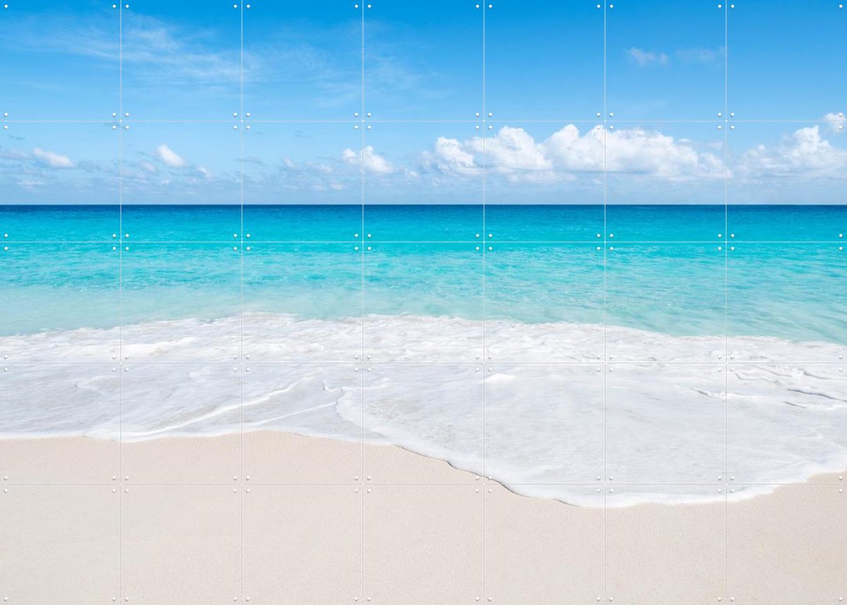 IXXI Tropical beach with turquoise sea, Jan Becke - 140 x 100 cm - Gratis ophangtool - Grote wanddecoratie en posters - Fotografie, Woonkamer