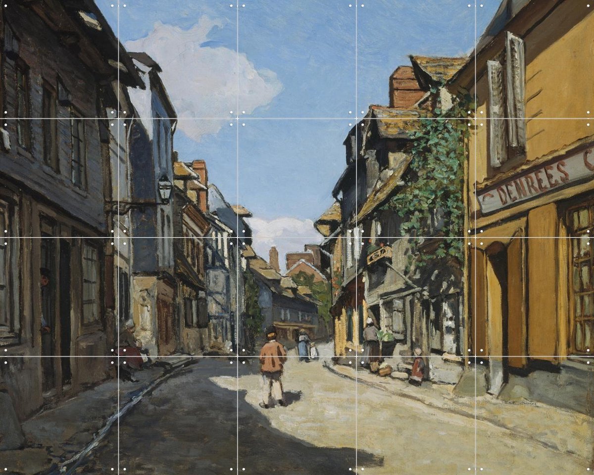 IXXI Rue de la Bavole, Honfleur, Claude Monet & Museum of Fine Arts Boston - 100 x 80 cm - Gratis ophangtool - Grote wanddecoratie en posters -