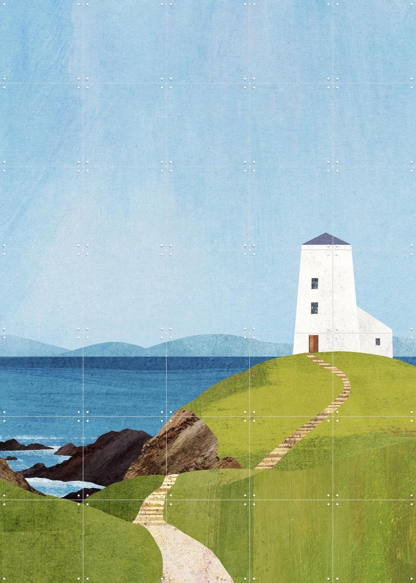 IXXI The Lighthouse, Henry Rivers - 100 x 140 cm - Gratis ophangtool - Grote wanddecoratie en posters - Minimalisme, Illustraties, Geometrische Kunst