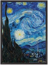 Vincent van Gogh - Affiche Nuit étoilée avec cadre 50x70 cm - cadre inclus
