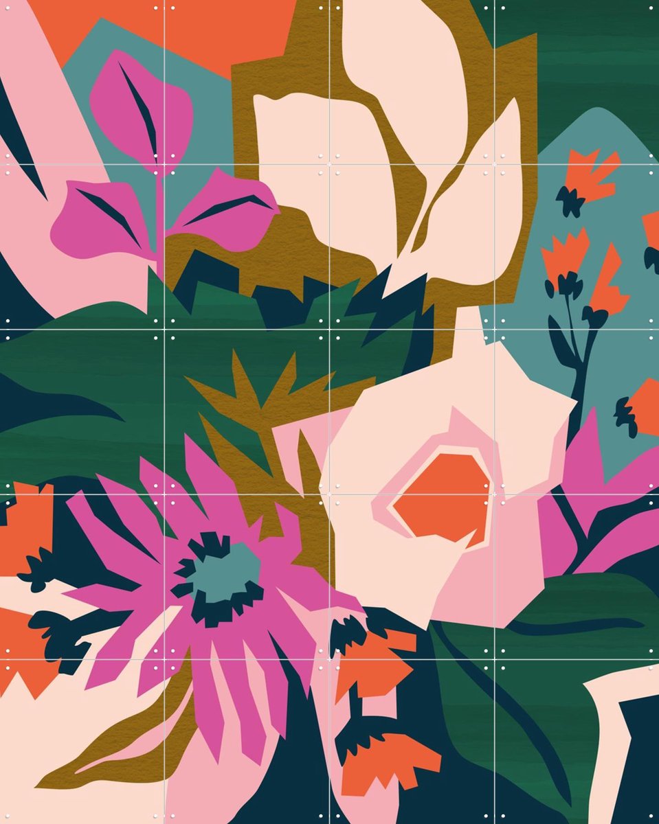 IXXI Arranging Pink, Megan Gallagher - 80 x 100 cm - Gratis ophangtool - Grote wanddecoratie en posters - Digitale Kunst, Grafisch Ontwerp, Speels