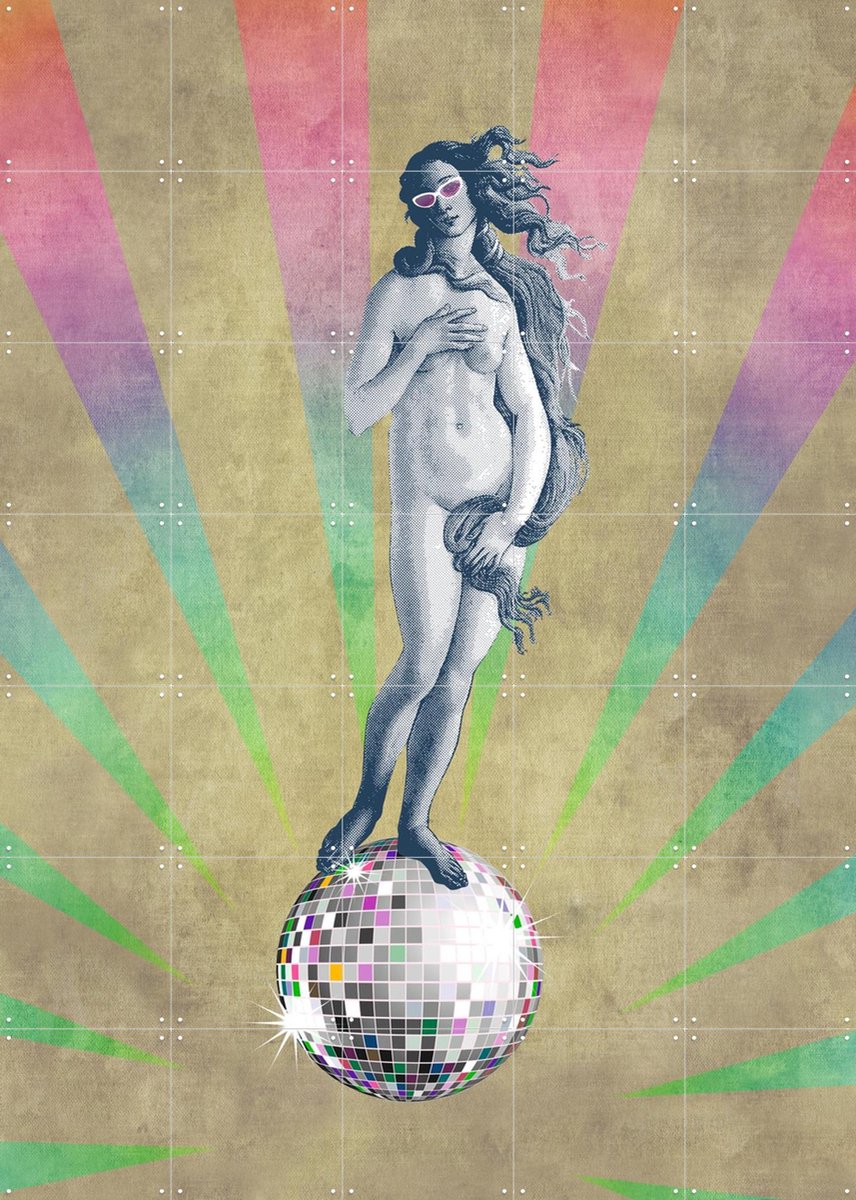IXXI Disco Venus, Angelo Cerantola - 100 x 140 cm - Gratis ophangtool - Grote wanddecoratie en posters - Grafisch Ontwerp, Pop art, Illustraties
