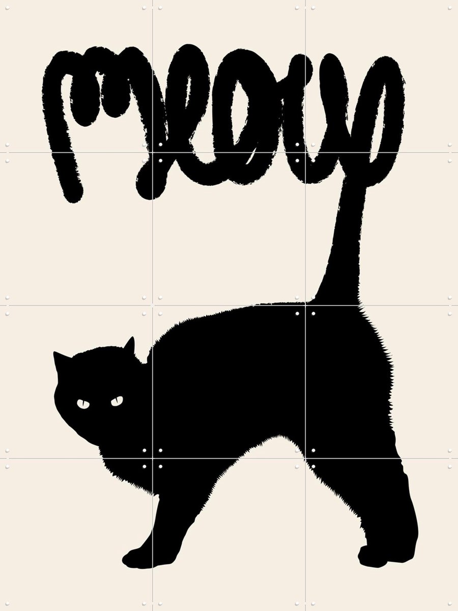 IXXI Meow, Florent Bodart - 60 x 80 cm - Gratis ophangtool - Grote wanddecoratie en posters - Illustraties, Kinderkamer, Typografie en quotes