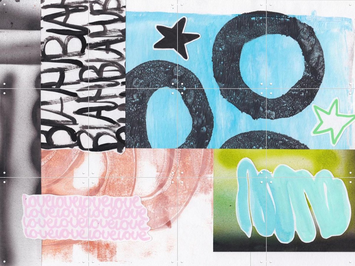IXXI Spray can Shuffle, Henriette Visscher - 80 x 60 cm - Gratis ophangtool - Grote wanddecoratie en posters - Collage, Speels, Abstract, Gemengde