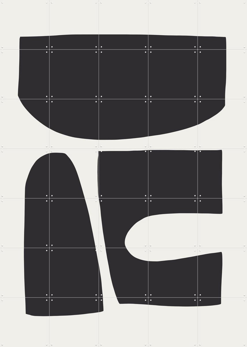 IXXI Shapeful 1, Dan Hobday & Various - 100 x 140 cm - Gratis ophangtool - Grote wanddecoratie en posters - Grafisch Ontwerp, Minimalisme, Line art