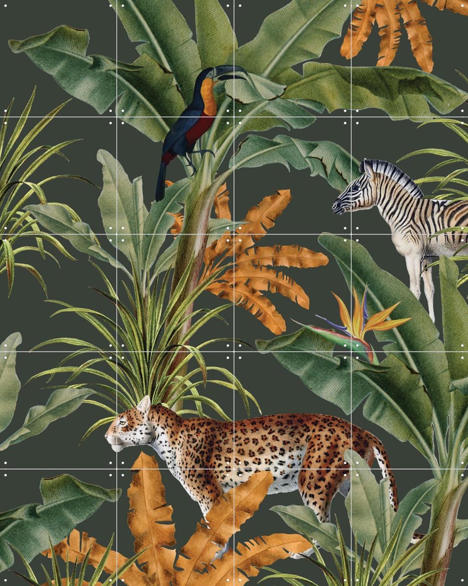 IXXI Mighty Jungle, Creative Lab Amsterdam - 80 x 100 cm - Gratis ophangtool - Grote wanddecoratie en posters - Naturalisme, Grafisch Ontwerp