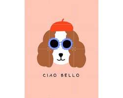 IXXI Ciao Bello, Maren Gross & Various - 60 x 80 cm - Grote wanddecoratie en posters - Illustraties, Speels, Cartoonesk, Grafisch Ontwerp