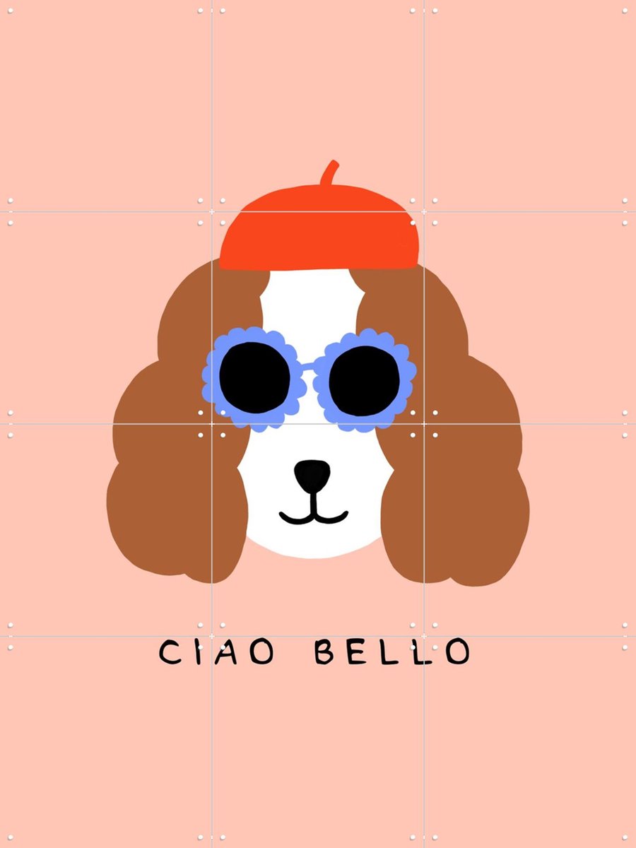 IXXI Ciao Bello, Maren Gross & Various - 60 x 80 cm - Gratis ophangtool - Grote wanddecoratie en posters - Illustraties, Speels, Cartoonesk, Grafisch