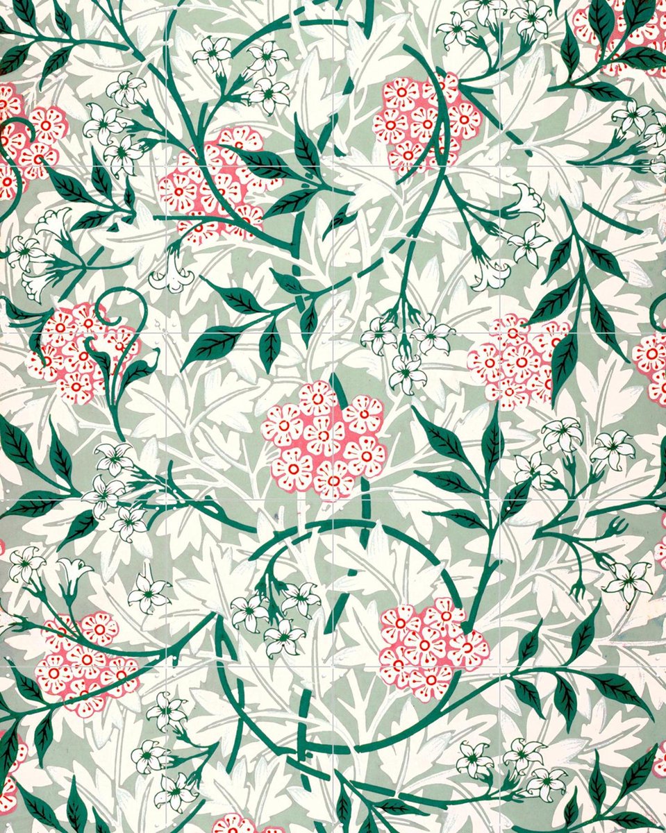IXXI Jasmine green, William Morris & Victoria and Albert Museum - 80 x 100 cm - Gratis ophangtool - Grote wanddecoratie en posters - Klassiek,