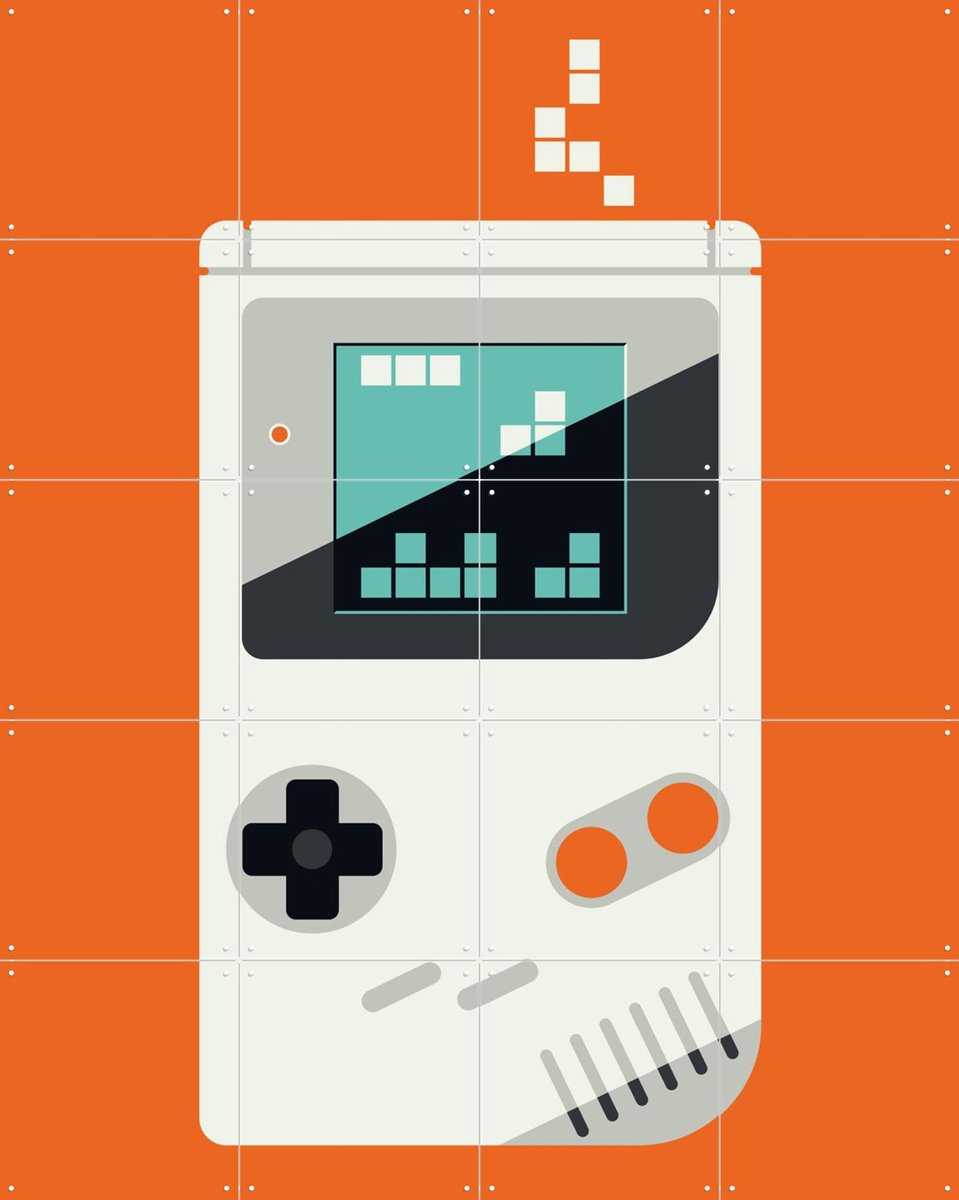 IXXI Gameboy, Bo Lundberg - 80 x 100 cm - Gratis ophangtool - Grote wanddecoratie en posters - Kleurrijk, Illustraties, Vintage, Speels, Mancave