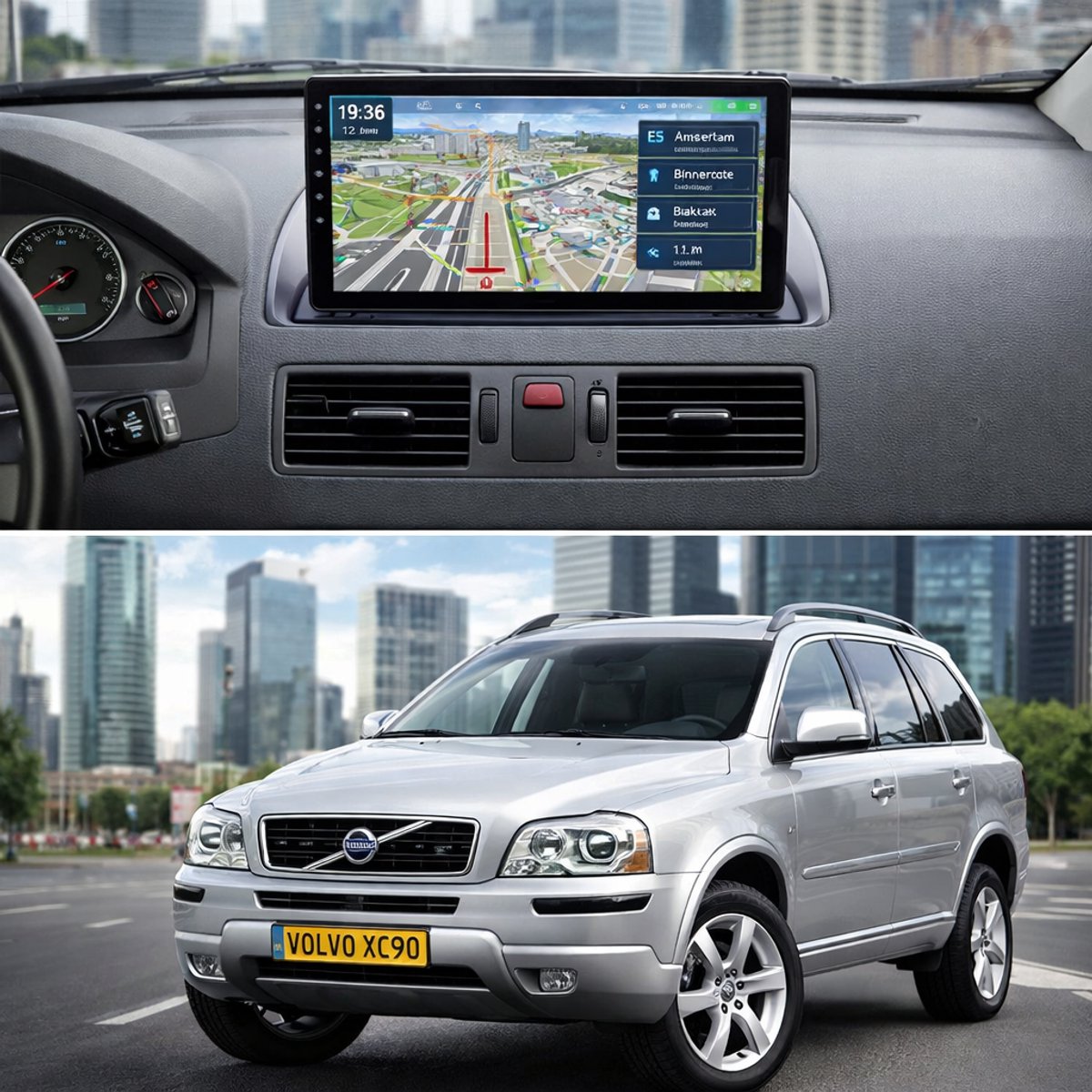 ADIVOX T4 9 inch geschikt voor Volvo XC90 2004-2014 Android 15 CarPlay/Auto/Wifi/GPS/RDS/DSP/5G/QLED/QLED/DAB+