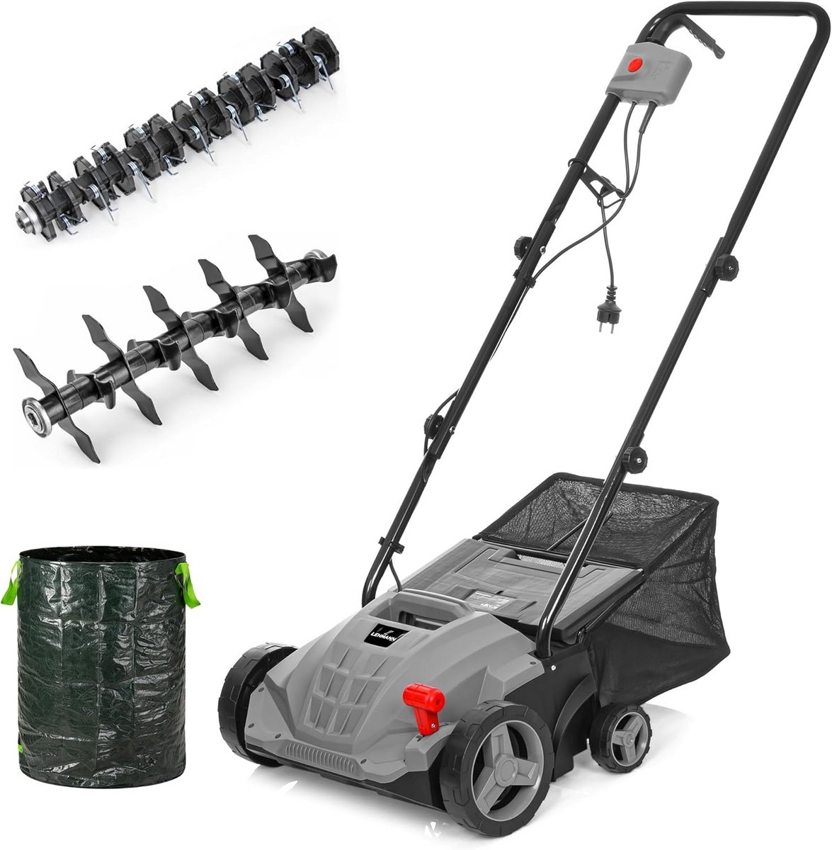 Elektrische Verticuteermachine en Beluchter 1500W - 2 in 1 Gazonbeluchter met 32 cm Werkbreedte