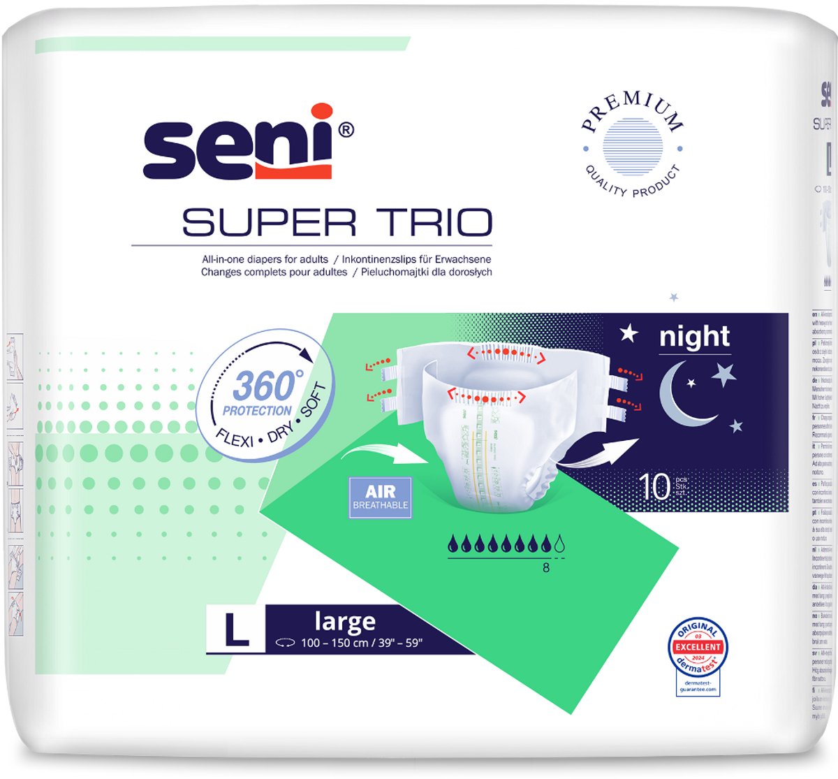 Slip Super Seni Trio met plakstrips 3313 L (per 10)
