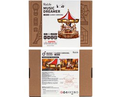 Robotime Rolife Classic Carousel - AMC01 - Houten puzzel - Volwassenen - 3D puzzel - DIY - Miniatuur - Modelbouw - Muziekdoos