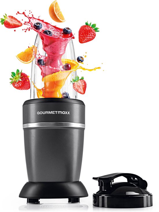GOURMETmaxx Mixer & Smoothie Maker 4-delig | Elektrische staande mixer voor een vitaminekick voor onderweg | Voedingsmixer met lekvrije deksel | Blender, keukenmachine voor shakes en meer