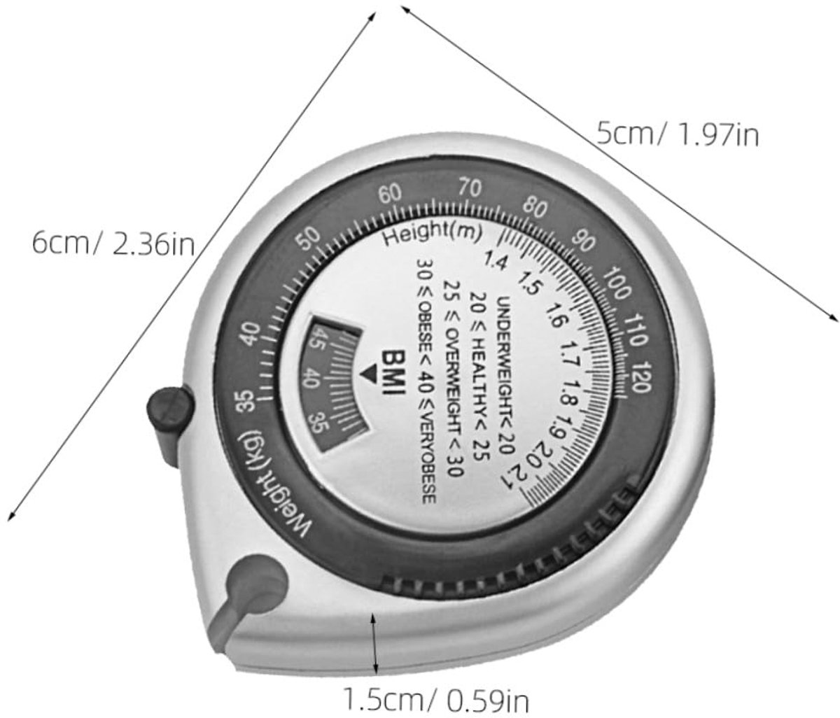 Meetlint Lichaam - Taille Meter - Nauwkeurig Meten - Intrekbaar Ontwerp - 6 x 5 cm - Zilver