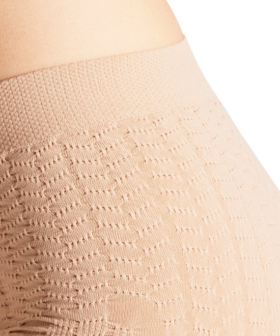 Close-up van de structuur en ribbels van een nude short.