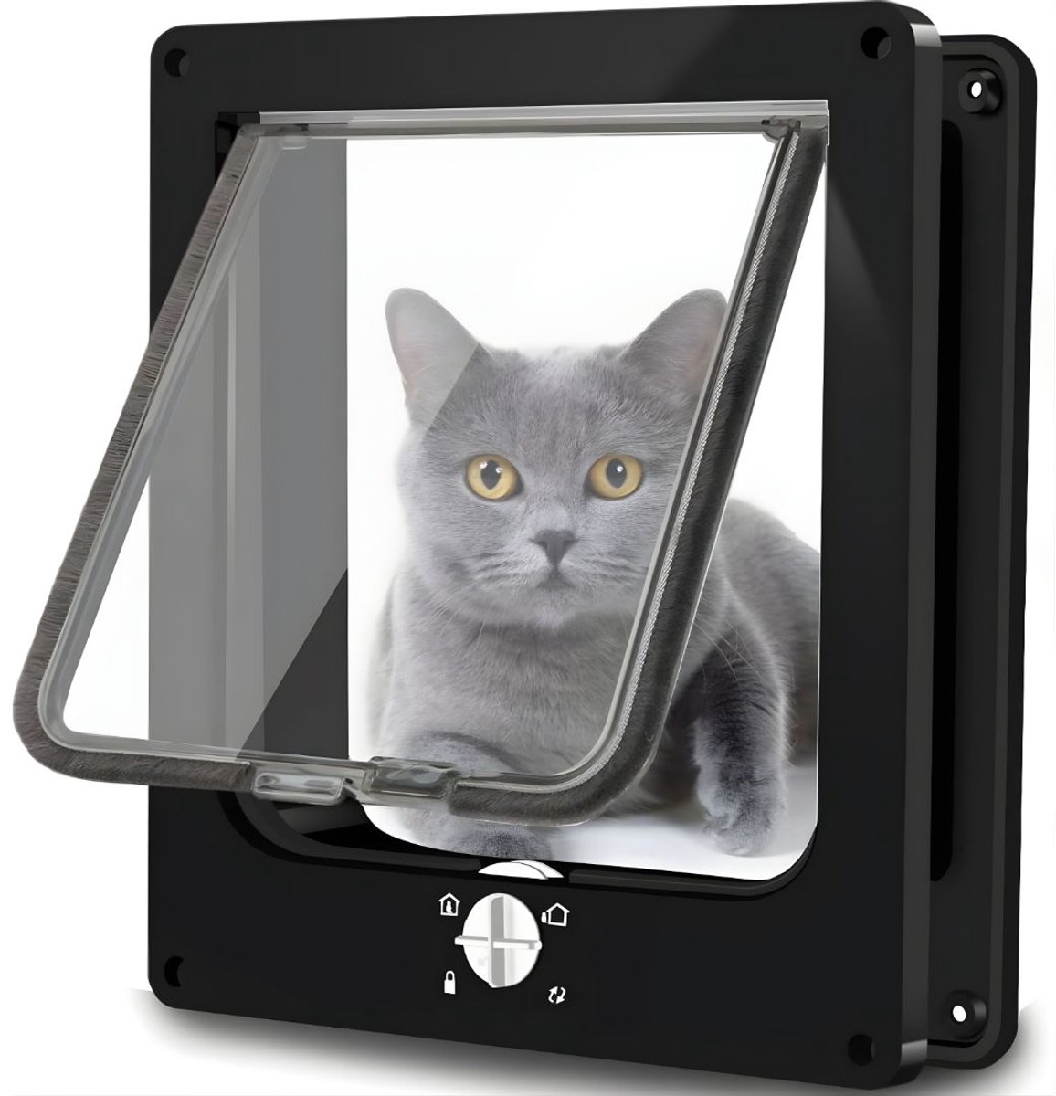 DnA® Kattenluik met Tunnel - Kattenluik Binnendeur - Kattenluiken - Zwart - 18cm x 5cm x 5cm