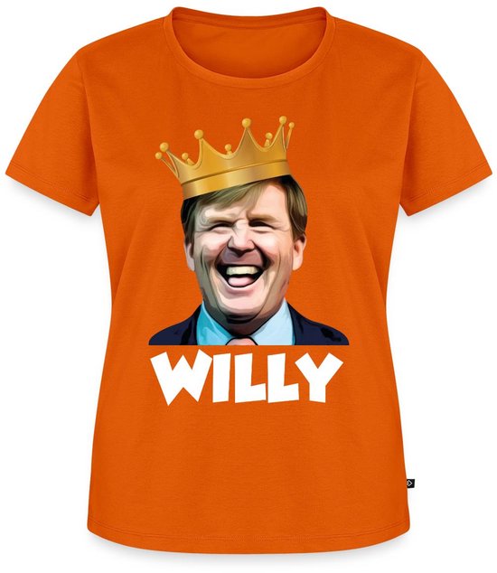 Koning Willem-Alexander Willy Grappige Koningsdag Premium T Shirt Dames