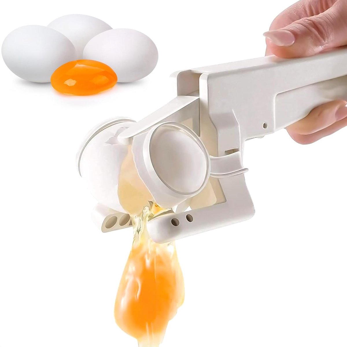 Eierkraker – Eierschaalopener – Eierpeller – Met eigeelscheider – Eierbreektool voor één hand