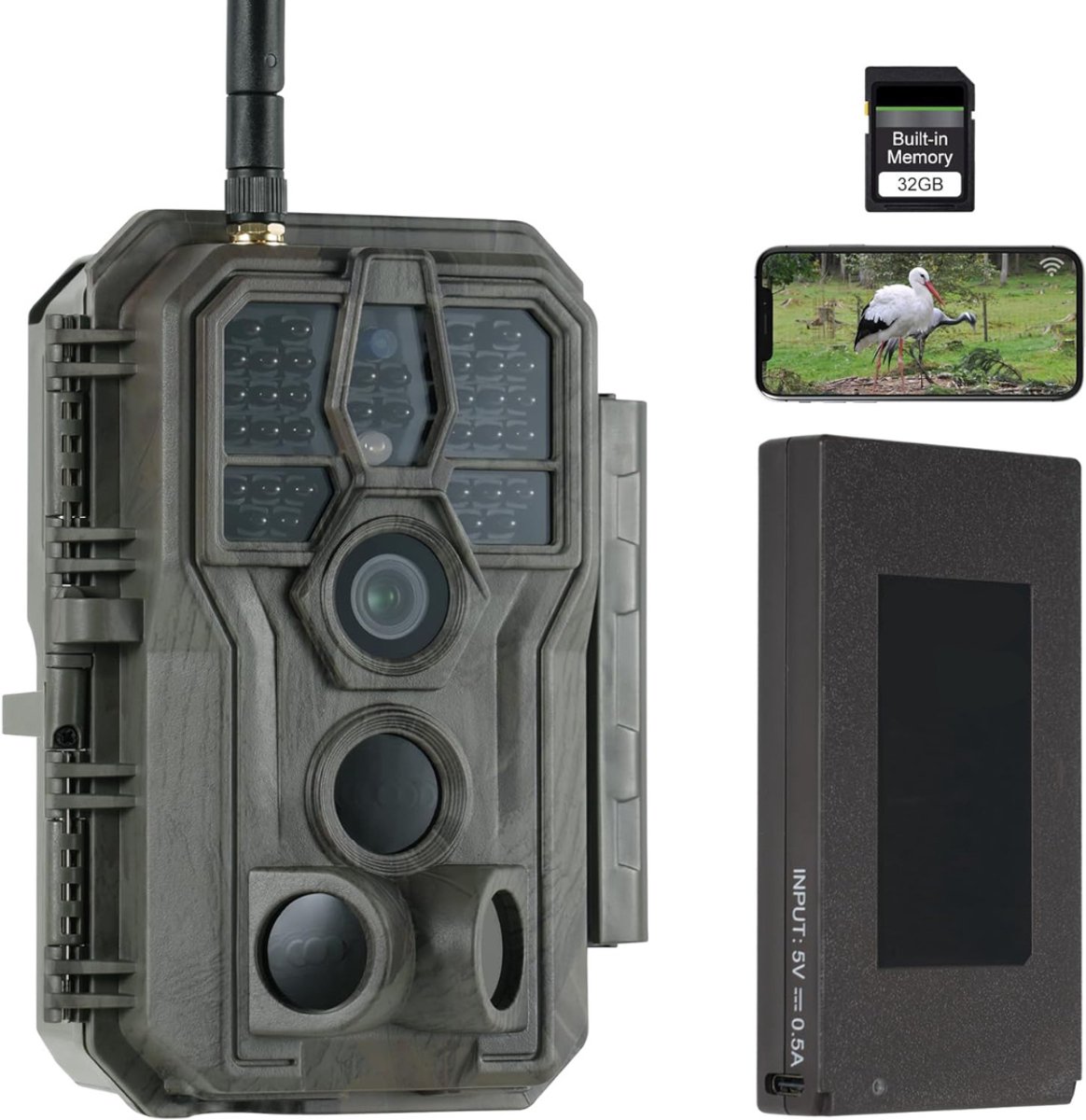 CLVP® Wildcamera met Nachtzicht - Buitencamera voor Buiten - Waterdicht - Wifi - 4K - Bruin
