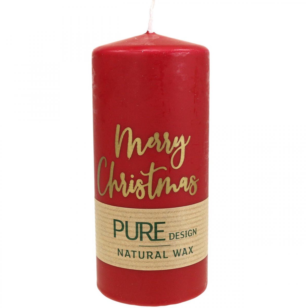 Wenzel Kerzen Rode adventskaarsen "Merry Christmas" van stearine en koolzaadwas voor rood