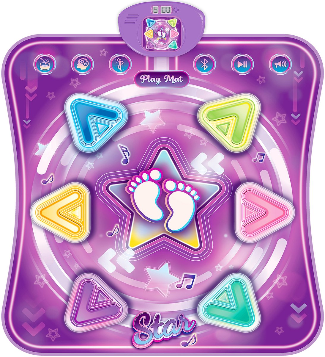 Dreamhigh® Dansmat Kinder Bluetooth - Muziekmat met Licht & 5 Spelmodi - Kinderdansmatten Vanaf 3 4 5 6 7 8 9 10 11 12 Jaar - Meisjes Jongens - Antislip Dansen voor Kinderen - Verjaardag Kerst Speelgoed