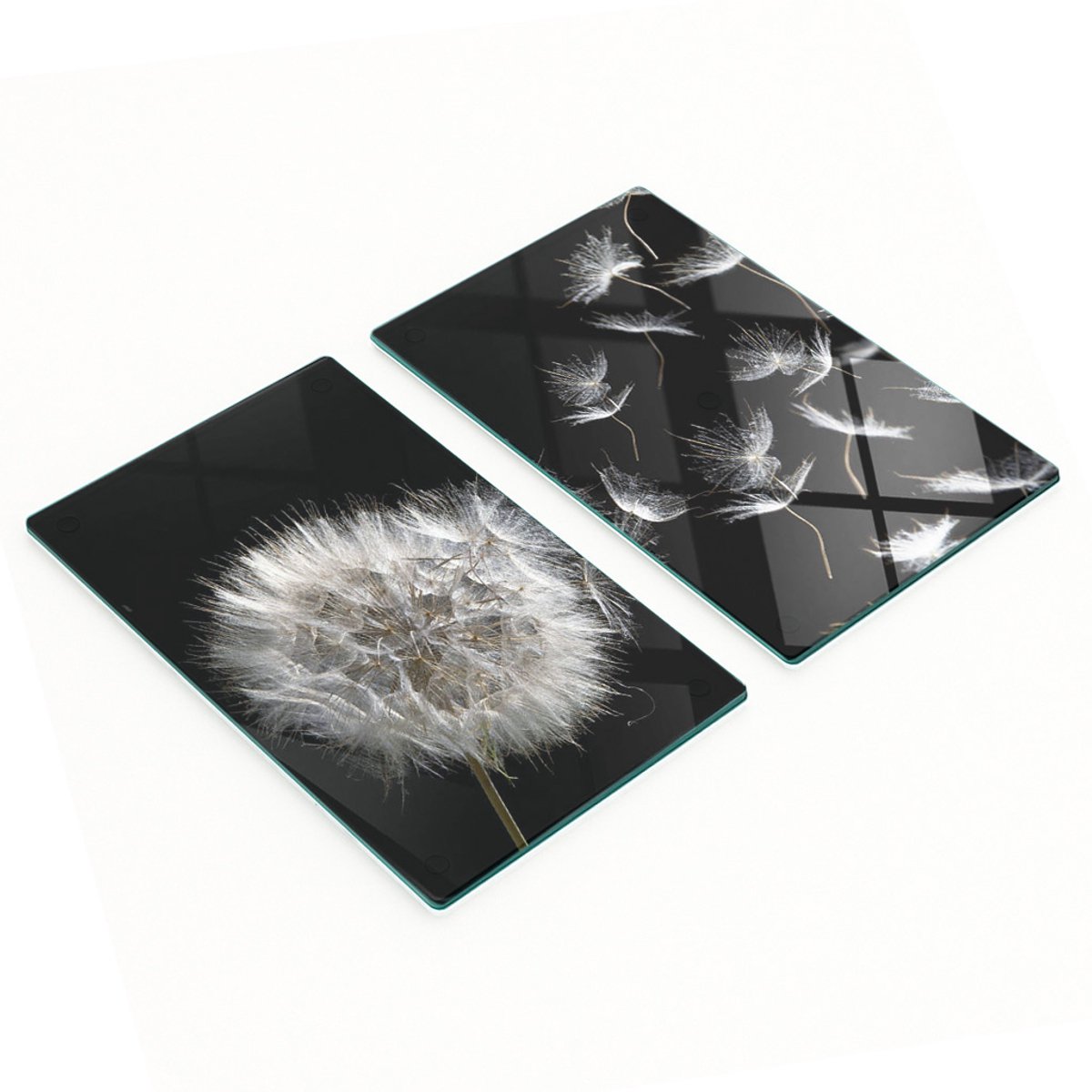 Multifunctionele decoratieve glazen borden met paardenbloemprint 2x30x52 cm