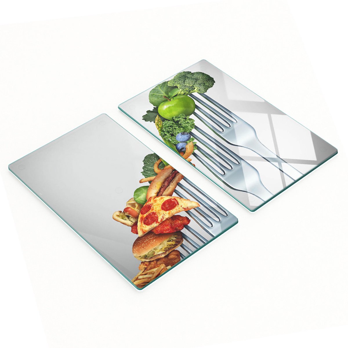 Decoratieve snijplanken van gehard glas, geschikt voor gezond eten, 2x30x52 cm